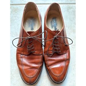 Vito‎ Rufolo Cognac Brown Oxfords Leather Loafers Shoes Made in Italy Mens 10.5